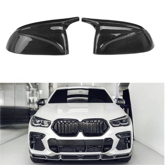 YUHUI1 Real Carbon Fiber Mirror Cover Caps for BMW X3 G01 X4 G02 X5 G05 X6 G06 M Style