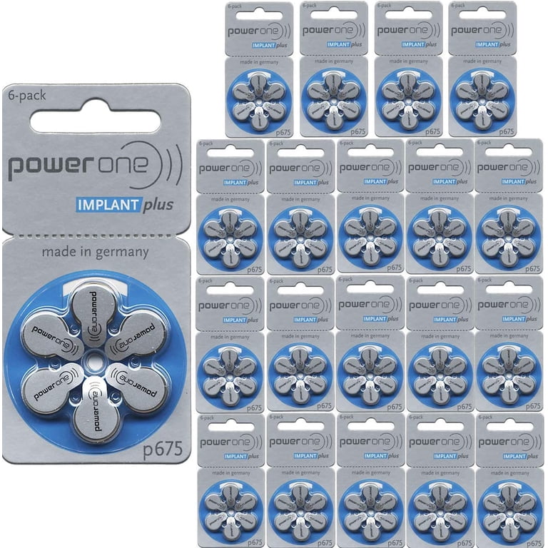 Power One P675 Hearing Aid Cochlear Implant Batteries, 20 Packs