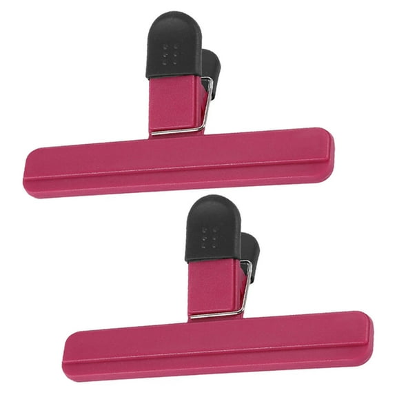 ACDANC 2 Pcs Chip Clips,Anti-Slip Storage Snack Clips,Strong Seal Ergonomic Handle Bag Clips for Chips,Red