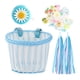 thumbnail image 4 of Cesta decorativa para bicicleta infantil, cesta tejida de repuesto para bicicleta infantil con correas Blanco Azul, 4 of 9