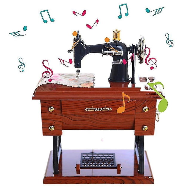 Mini Machine à Coudre Boîte à Musique Cadeau d'Anniversaire Mécanique Décoration de Table