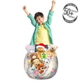 thumbnail image 3 of Floral Storage Toy Bag Chair, Vintage Floral Drawing Style Classical in Pastel Colors Rhythmic Pattern, Stuffed Animal Organizer Washable Bag, Small Size, Eggshell Multicolor, by Ambesonne, 3 of 3
