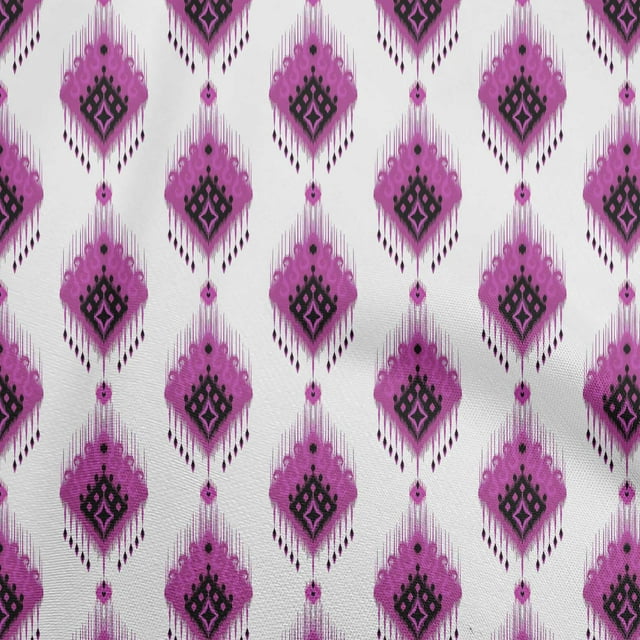 oneOone Tissu Coton Soie Violet Ikat Projets de Couture Tissu Imprimé au Mètre 42 Pouces de Large