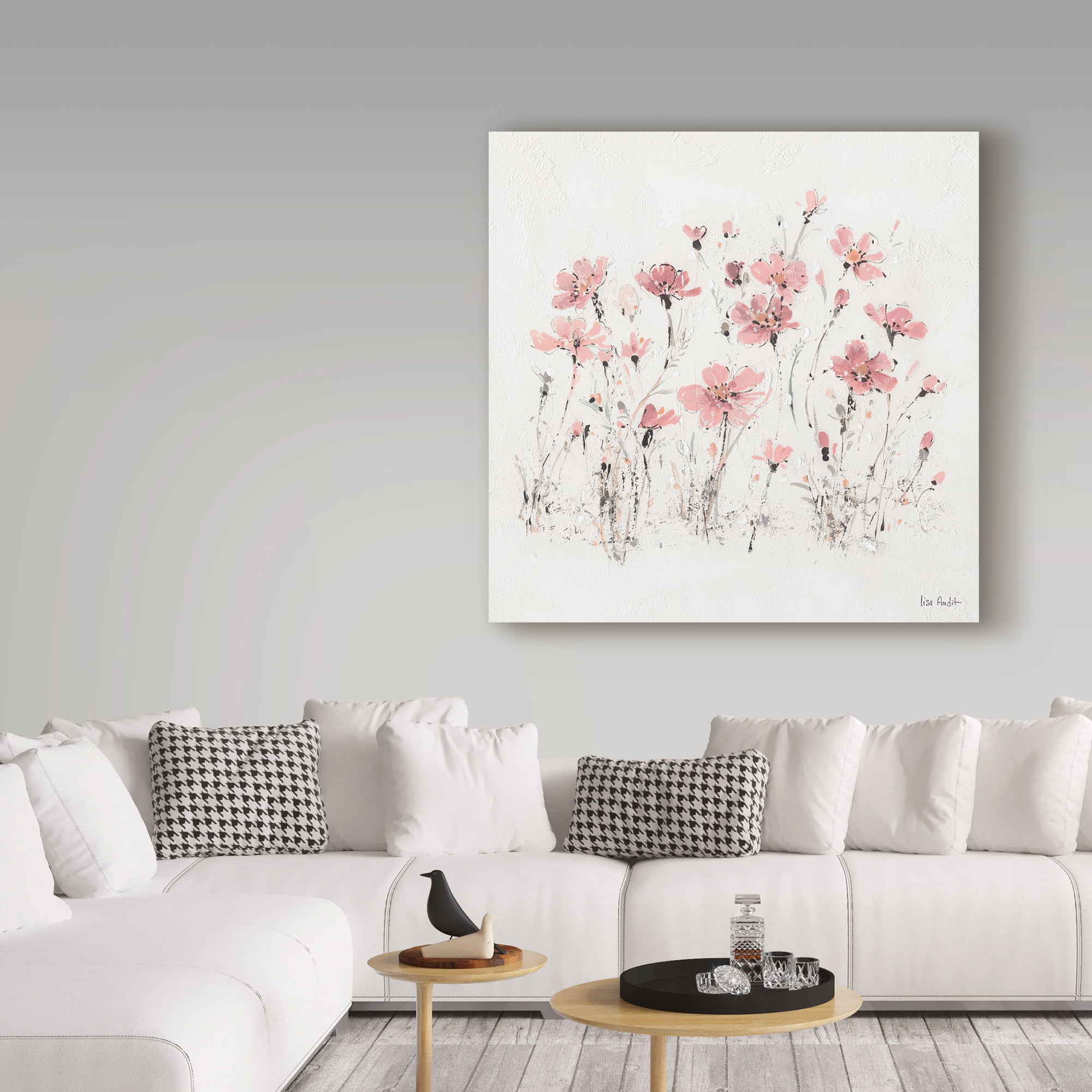 Trademark Fine Art 'Wildflowers III Pink' Canvas Art by Lisa Audit