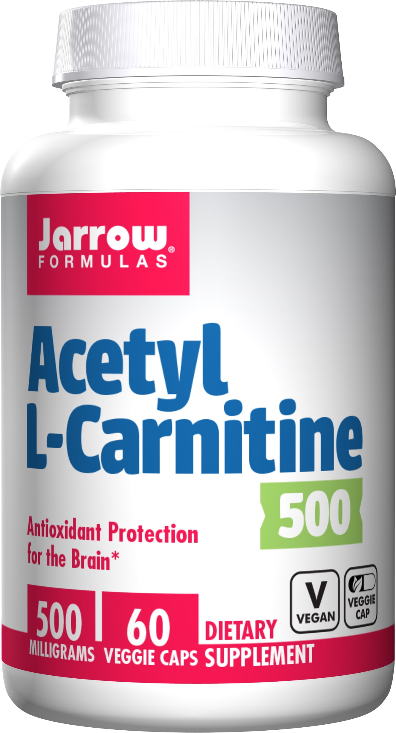 Jarrow Formulas Acetyl L-Carnitine, Antioxidant Protection for the Brain, 500 mg, 60 Capsules