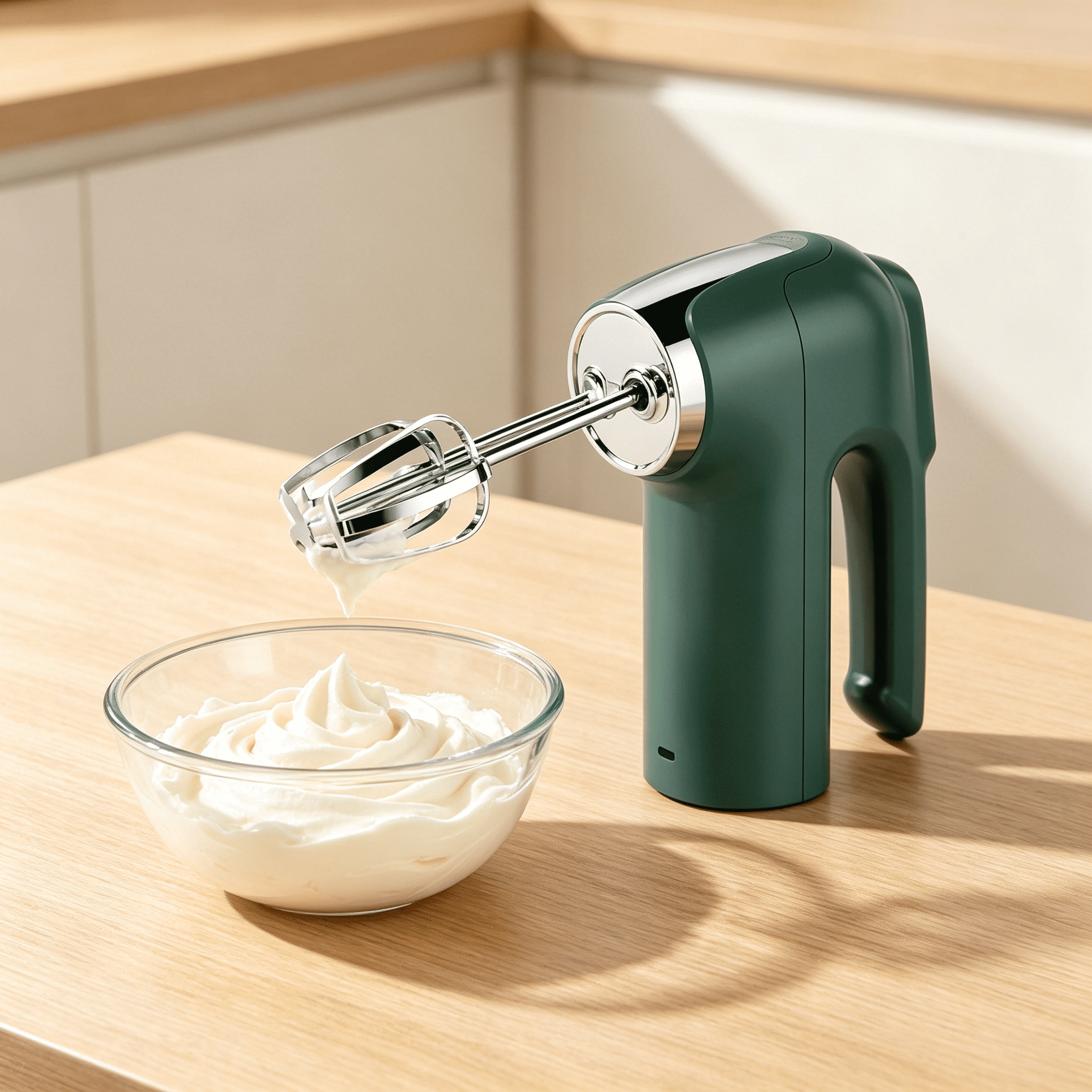 ACDANC 2026 New Cordless Electric Whisk 3 Speeds Usb Rechargeable Stainless Steel Egg Beater Handheld Mixer Blender Milk Frother Kitchen Baking Supplies -Green