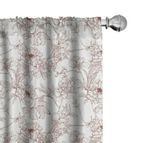 Ambesonne Vintage Window Curtains, Rustic Sprigs Wild Poenies, Each 28" W x 63" L, Burgundy White