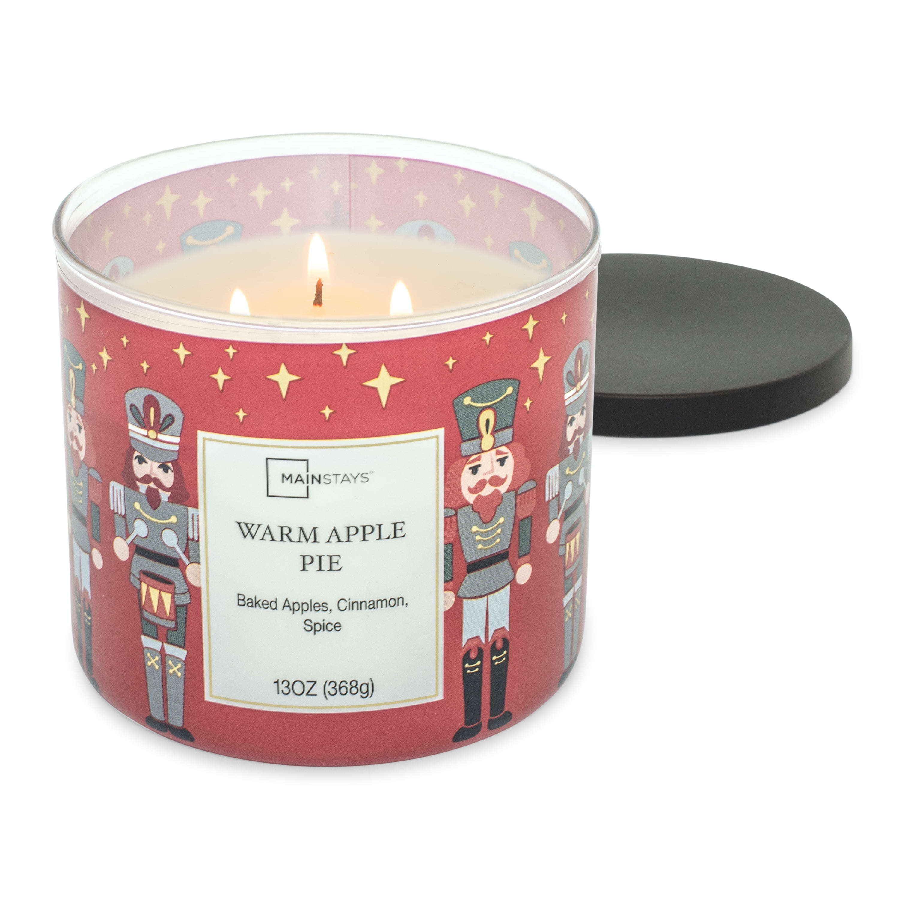 Mainstays Warm Apple Pie Scented 3-Wick Jar Candle, 13 oz