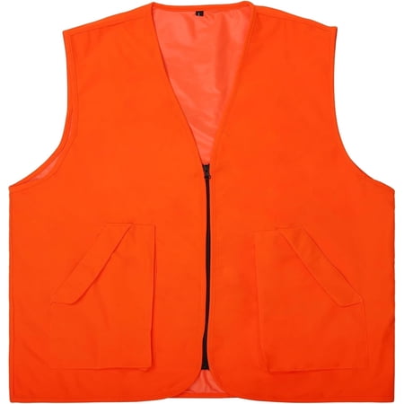 Men s Orange Hunting Vest Waterproof and Ultra-Quilt Fabric with Pockets Zip up XL