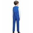 thumbnail image 3 of Boys Vest Suits 4 Piece Outfit Tuxedo Set,Formal Suit for Boys with Vest Pants Shirt and Tie,Royal Blue,Size 2-16, 3 of 5
