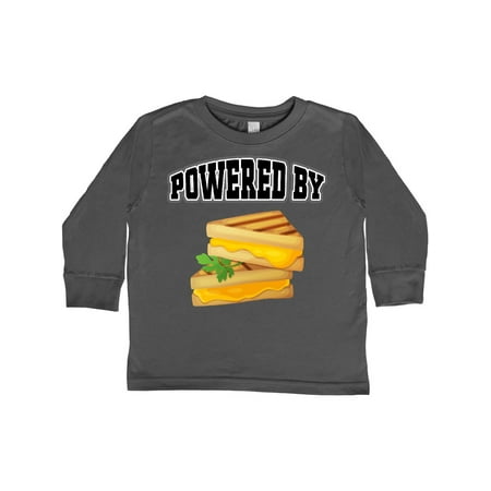 

Inktastic Powered By Grilled Cheese Gift Toddler Boy or Toddler Girl Long Sleeve T-Shirt