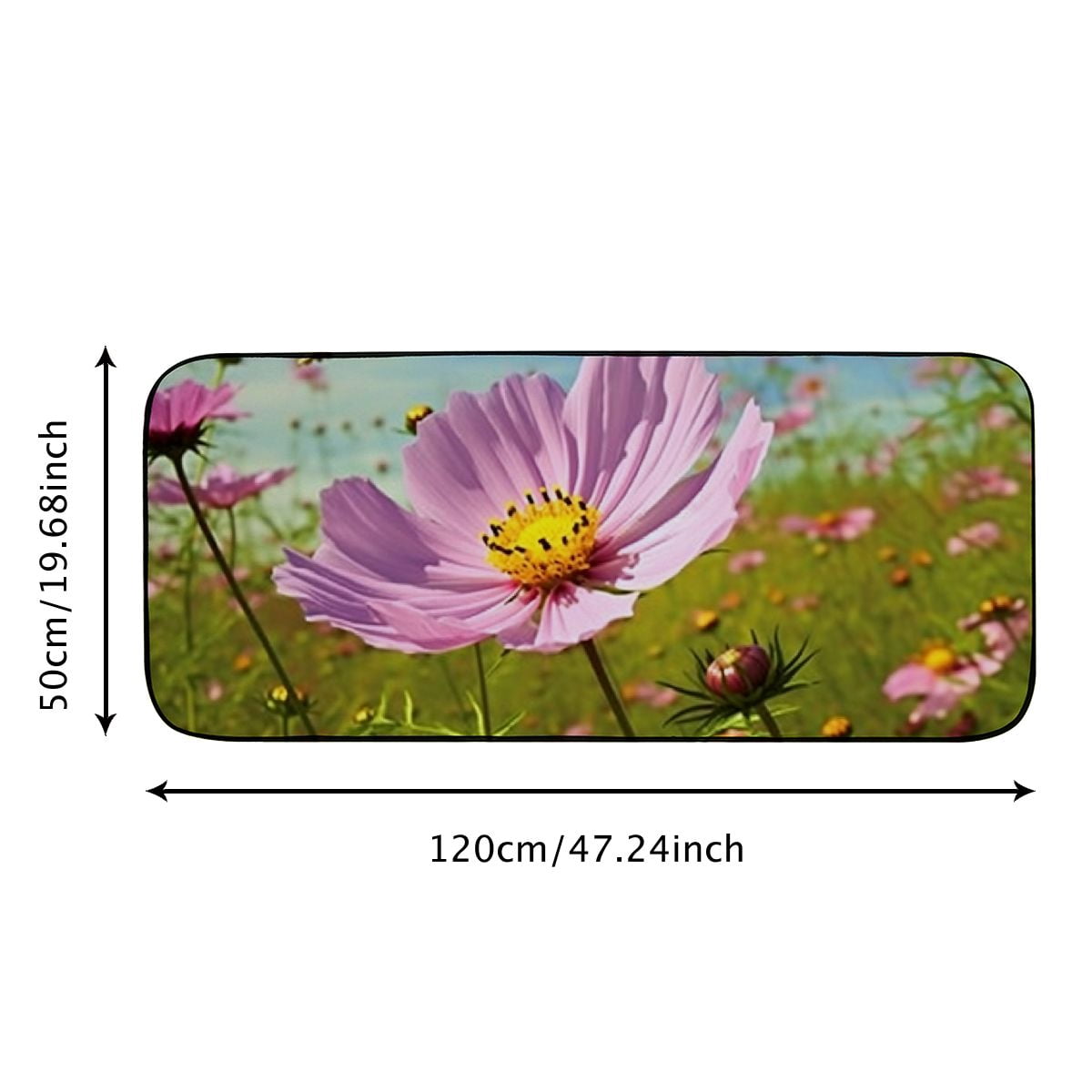 Qinduosi Decorative Door Mat, Door Mat with Non-Slip Rubber Backing, Easy Cleaning, Traps Dirt, for Entry, Patio, Garage - Flower Pink Flower Parma Nature Garden 19.68*47.24 in