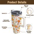 thumbnail image 4 of 40 oz Fall Tumblers with Handle and Straw, Pumpkin 40oz Stainless Steel Vacuum Insulated Travel Coffee Mug Cup Water Bottle, Thanksgiving Autumn Decor Stuff Accessories Gifts for Women, 4 of 6