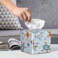 thumbnail image 5 of Goofa Sea Turtle Tissue Box Cover PVC Leather Tissue Holder Square Facial Tissue Case Facial Paper Organizer Dispenser for Bathroom, Vanity Countertop, 5 of 8