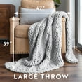 thumbnail image 3 of Comfort Canopy - Throw Blanket, Gray Chunky Soft Acrylic Hand-Knit, 3 of 11