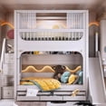 thumbnail image 4 of Luxury Multifunctional Kid Bunk Bed With Safety Fence For 5 To 8 Yeas Old Children Bedroom Furniture Large Storage Bed For Kids My Lux Decor Round, 4 of 23