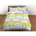 thumbnail image 3 of Kawaii Cute Smiling Clouds Colorful Bedding, Juego de Funda Nórdica, Ropa de Cama con Cremallera,, 3 of 4