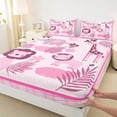 thumbnail image 4 of Erosebridal Lion Wildlife Kids Full Size Sheets, Leaf Plant Bed Sheets, Pink, 4 Pieces, 4 of 5