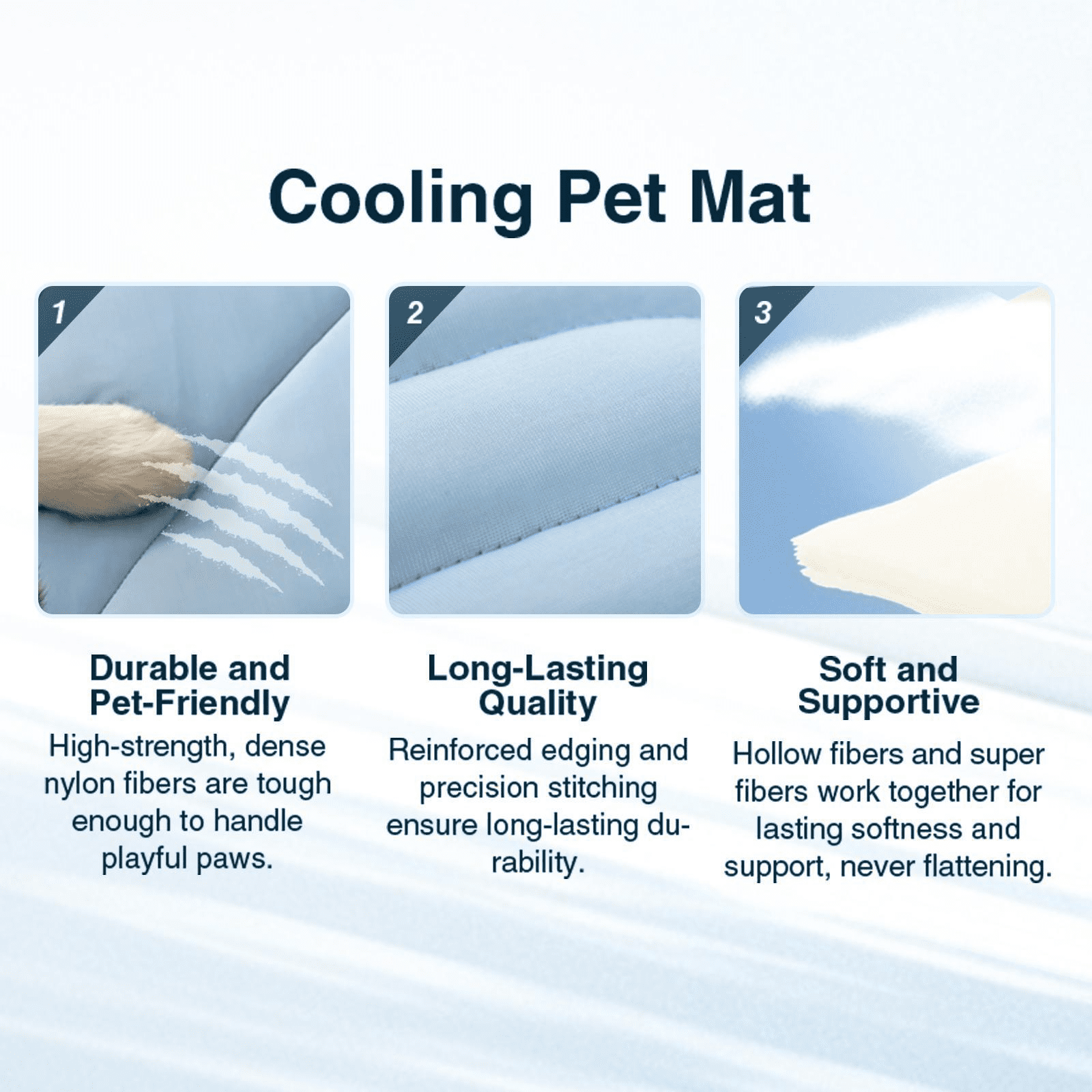 Vagascape Cooling Pet Mat – No-Gel Breathable Pad for Dogs & Cats, Washable Crate Bed, Large