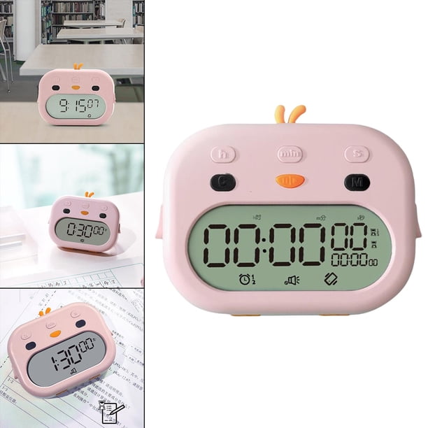 Reloj despertador digital multifuncional Pantalla LED Ahorro ergía Temporizador de sueño portátil con soporte para juegos , Rosado rosa 03 Macarena Despertador digital