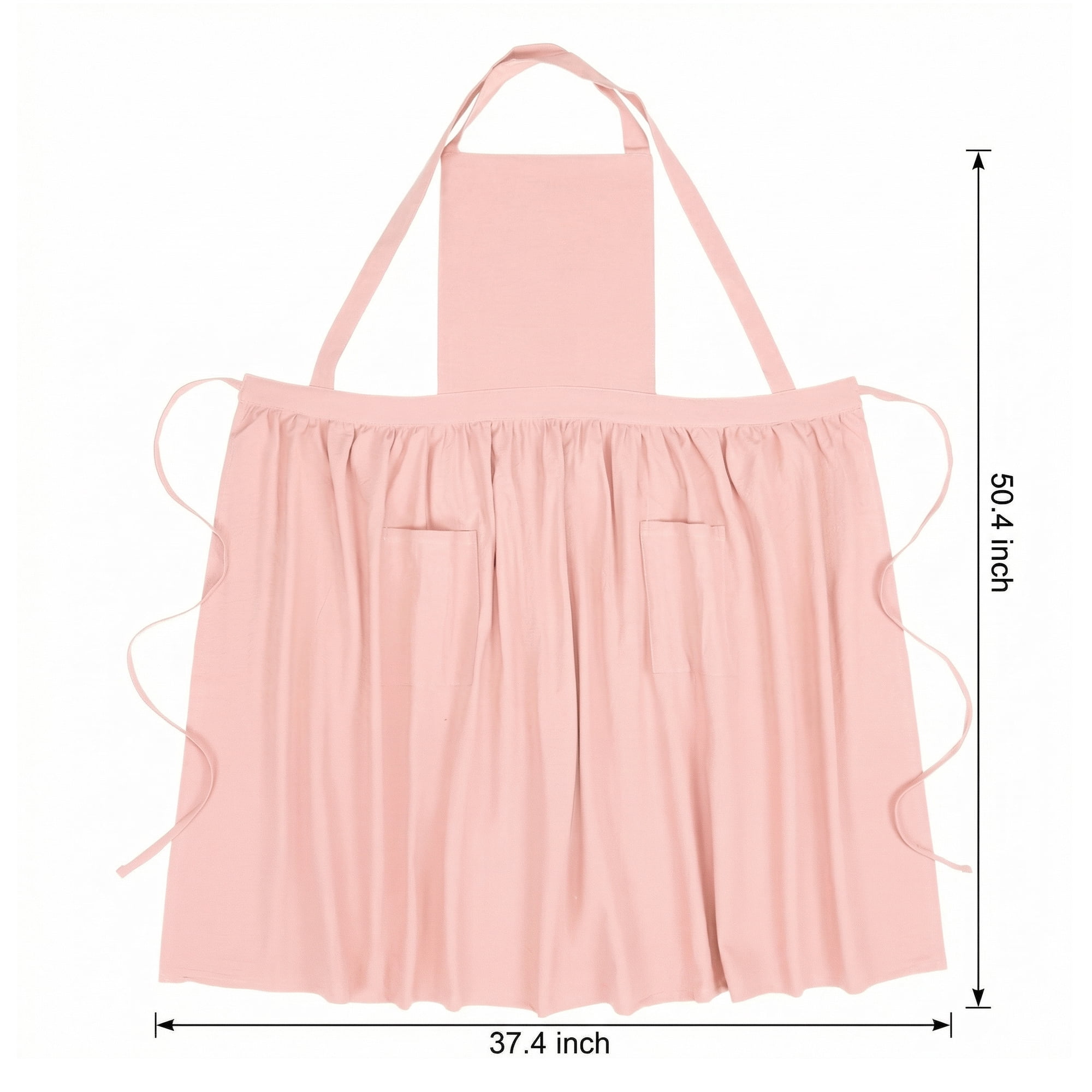 Unique Bargains Women's Kitchen Apron Long Waist Cooking Apron 37.4x50.4in Pink