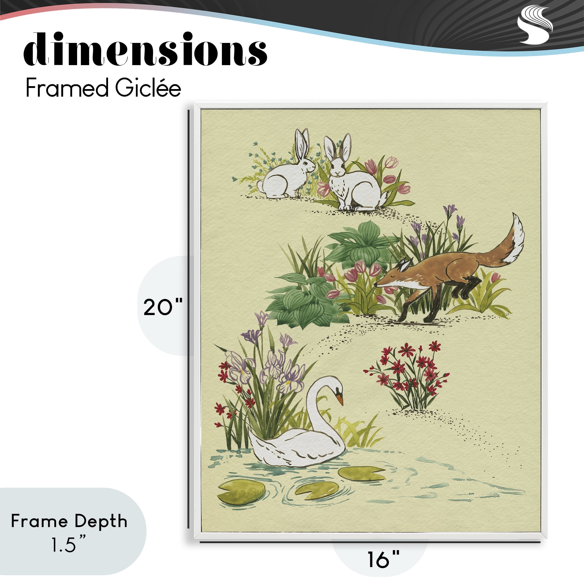 Stupell Industries Animals In Nature Scenes White Framed Giclee Art, design by Grace Popp