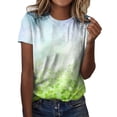 thumbnail image 1 of Meichang Hauts de la Saint-Patrick pour Femmes T-Shirts Imprimés Trèfle Chanceux Tunique Décontractée Manches Courtes Chemise Douce Confortable Col Rond Blouses pour Femmes Haut Irlandais de la Saint-Patrick, 1 of 4