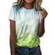 thumbnail image 2 of Fiudx Liquidación de Ofertas Flash San Patricio Día Moda Mujer Cuello Redondo Casual Manga Corta Impreso Señoras Tops Blusa, 2 of 4