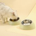 thumbnail image 6 of Sahpxhe Thickened Pet Bowl with Stainless Steel, Food Bowl Pet Food Bowl Non Slip And Non Spill for Cats and Dogs 7.1x1.2x0.8 Inch Green, 6 of 6