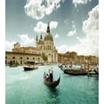 thumbnail image 3 of Venice Duvet Cover Set, Santa Maria Della Salute by the Grand Canal Aerial View Image Italia, Decorative 2 Piece Bedding Set with 1 Pillow Shams, Twin Size, Turquoise Bluegrey Beige, by Ambesonne, 3 of 3