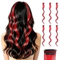 thumbnail image 1 of Uxcell 6 Piezas de Extensiones de Cabello Rizado de Clip de Color, 22 Pulgadas para Fiesta y Cosplay, 1 of 6