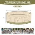 thumbnail image 4 of Aoodor Heavy Duty Outdoor Furniture Set Cover, 600D Waterproof Oxford Patio Sectional Set Cover Covers with Air Vents for Patio General Purpose Table and Chairs, 62"Dia x 32"H, 4 of 9