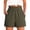 Army Green, variant on JoveMarine Shorts for Women Trendy Summer, Casual Shorts for Women Elastic High Waist - Wide Leg Solid Color Beach Vacation, Breathable Flowy Cute for Poolside Resort,Wine S