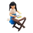 thumbnail image 2 of Figura de niña dibujada a mano, escala 1:64, manualidades creativas de resina. azul, 2 of 9
