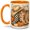 Orange, variant on Autumn Cowboy Boots 11oz Accent Mug, Ceramic Coffee Cup for Fall Lovers Glossy ceramic mug with double-sided cowboy boots and pumpkin artwork for daily coffee or tea