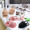 thumbnail image 6 of 2 Pack Infant Baby Girls Sandals Elastic Back Strap Flats Slippers Soft Toddles Princess Shoes Faux Fur Slides Shoes First Walker House Shoes, 6 of 7