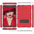 thumbnail image 5 of Dteck Galaxy Tab A 10.1 2019 Case, Dual Layer Hybrid Rugged Shockproof Case Kickstand Hard Protective Cover for Samsung Galaxy Tab A 10.1 inch 2019 Model SM-T510/T515, Red, 5 of 7
