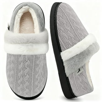 Joyspun Women's Faux Suede Platform Clog Slippers - Walmart.com