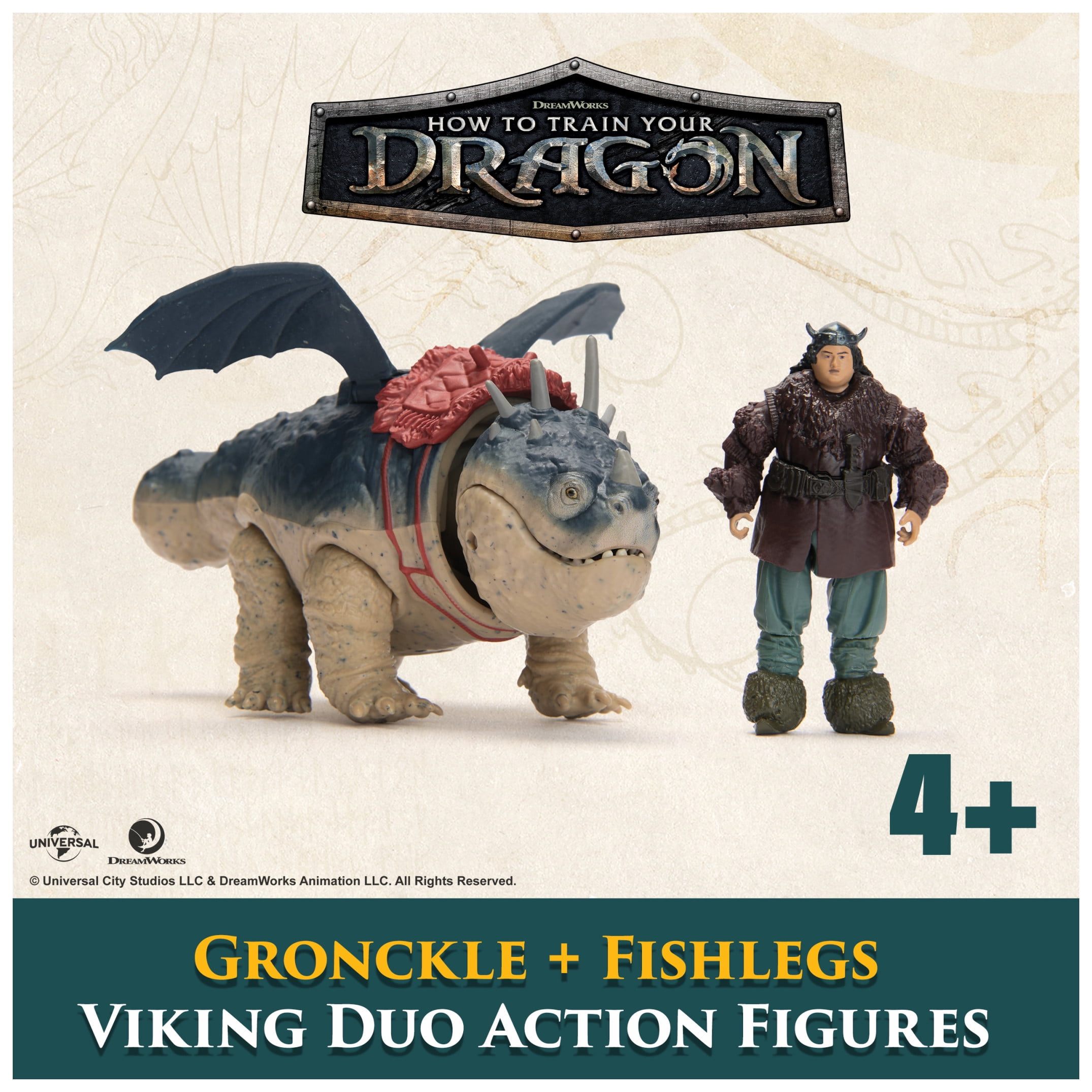 Dreamworks Dragons, How to Train Your Dragon, Gronckle & Fishlegs, Viking Duo Action Figures, Ages 4+