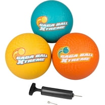SCS Direct Gaga Playground Balls 3pk (8.5 inches) w Air Pump- Durable Rubber Pack for Dodgeball, Kickball, Gagaball Official Play and Schools - Fun Outdoor Springtime Toys & Accessories Gift for Kids