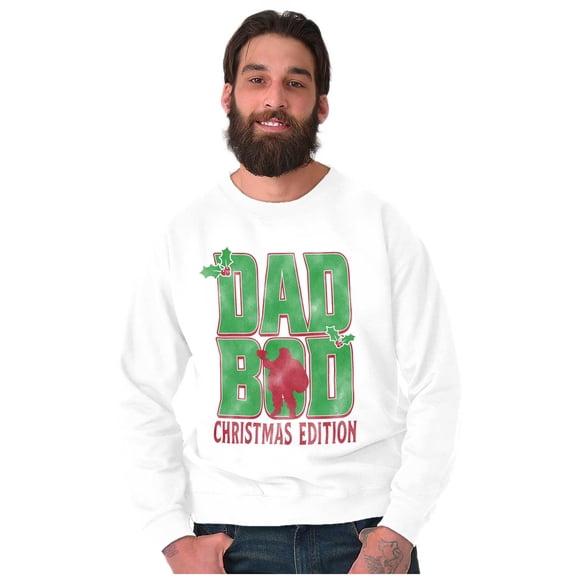 Funny Dad Bod Christmas Edition Men's Crewneck Sweatshirt Brisco Brands S