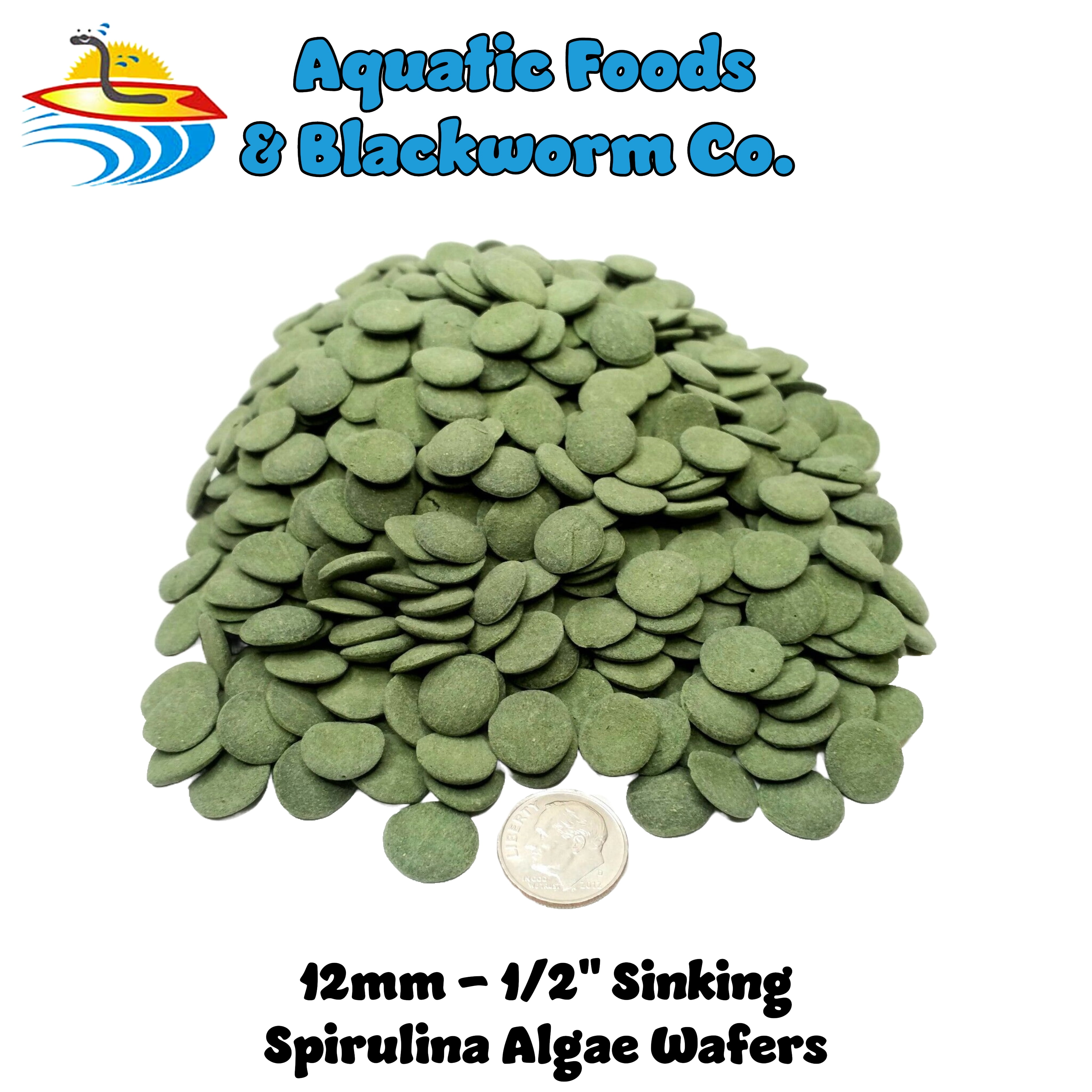 5-lbs Sinking Wafers of Algae & Spirulina for Plecos, Bottom Fish, Catfish, Shrimp, Snails, Crayfish, All Herbivorous and Omnivorous Tropical Fish. Aquatic Foods Premium Sinking Wafers AFI 5-lb-Jar