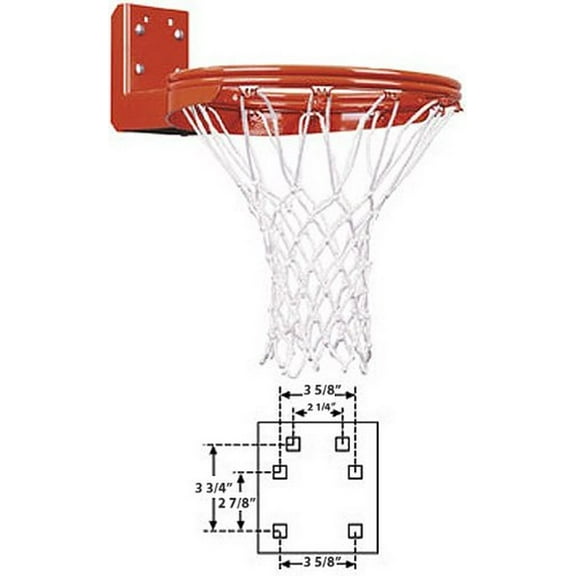 First Team Super Duty Double Rim Rear Mount Fixed Basketball Goal