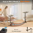 thumbnail image 5 of Overbed Bedside Table With Wheels,Adjustable Medical Home Bed Table,Rolling Tray Laptop Table,Mobile Standing Desk,Black, 5 of 8