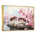 thumbnail image 2 of Designart "Red Ants Amid Pink Blossoms And Pastels" Animals Ant Floater Framed Canvas Wall Art, 2 of 5