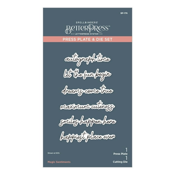 Spellbinders BetterPress Press Plate & Die Set-Magic Sentiments