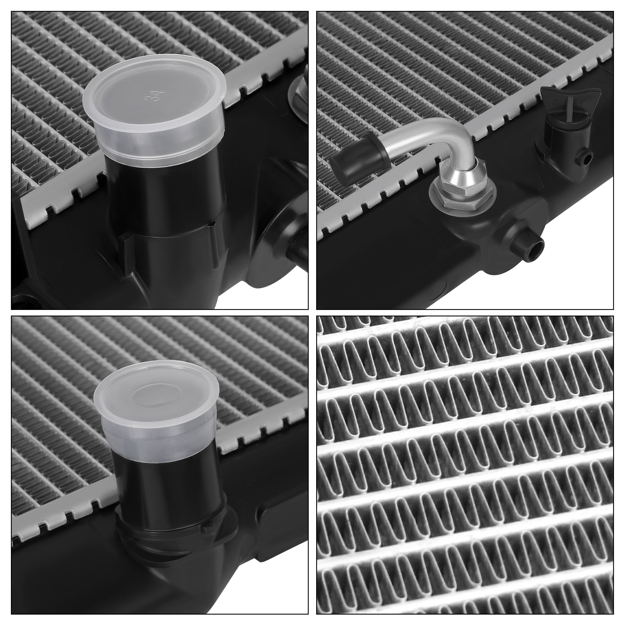 LEDKINGDOMUS Radiator for 2005-2007 Honda Accord 2.4L & 2006-2008 Honda Ridgeline 3.5L V6 Direct Fit Replacement Aluminum with Cap