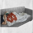 thumbnail image 6 of 80th Birthday Soft Flannel Fleece Throw Blanket, Birthday Grandparent Party Balloons with Curvy Swirls Print, Cozy Plush for Indoor and Outdoor Use, 60" x 80", Red Green and Blue, by Ambesonne, 6 of 6