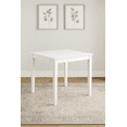thumbnail image 2 of CARTESIAN Gothic Square Dining Table, Solid Rubberwood, Linen White, 36x30 Inch, Modern Farmhouse Style, Compact for Small Spaces, 2 of 7