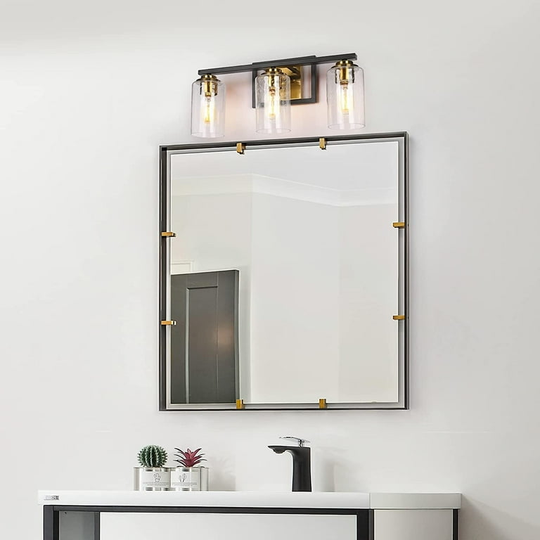 Modern Black Gold Seeded Glass Bathroom Vanity Lights Wall Lighting 28